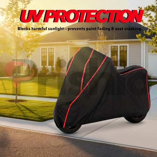 Image of Waterproof Bike Cover for Honda Shine | Dustproof, UV Heat Resistant & Windproof with Full Bottom Elastic, Heavy Duty Triple Stitched - Black Polyester