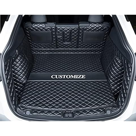 Worth-Mats Trunk Liner Cargo Mats Custom for BMW-Tesla-Mercedes-Honda-Lexus 95% Car Models Car Trunk Mats All Weather, Full Coverage Protective -Black with Black Stitching Cover
