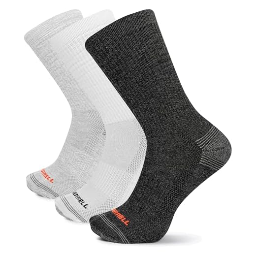 Merrell Unisex adults Men's and Women's Recycled Everyday Half Cushion - Unisex 3 Pair Pack Repreve Arch Support Casual Sock, Gray Assorted, Small US