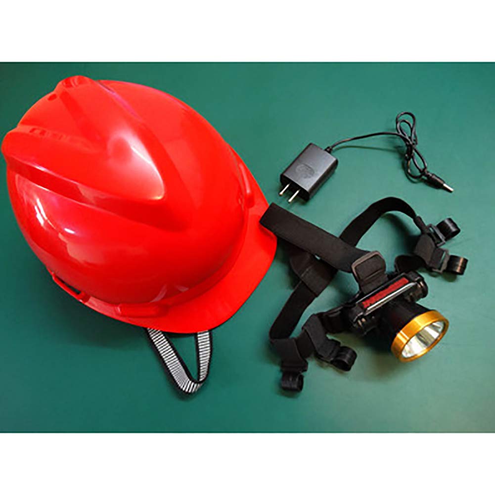 Casco con luz, Casco de Seguridad Industrial, Casco de construcción rígido, ventilado, arnés de 4 Puntos, Casco de Protección, Casco de Trabajo Casco