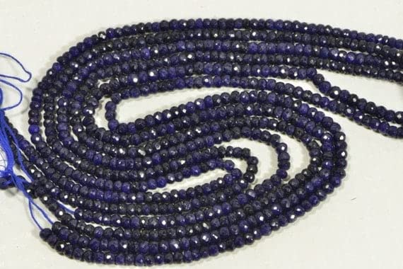 Perles saphir rondelles facettées 4x2.8mm pour vos colliers de mariage faits main