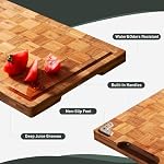 Panneaux de coupe en bambou résistants Bloc de boucher en bois non toxique pour la cuisine Non glissade Céréale solide Épaisseur de jus de bois Planche à découper extra grand grand petit meilleur chauffage de maison Gift-V-02