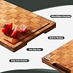 Bamboo Cutting Board Non Slip Heavy Duty Over Sink Wooden Wood Cutting Board for Kitchen Chopping Board Edge Grain Teak Smart Marble Flexible Round Stone Metal - Image 5