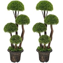 2 Pack 3FT Artificial Cypress Topiary Ball Tree for Home Office Front Porch
