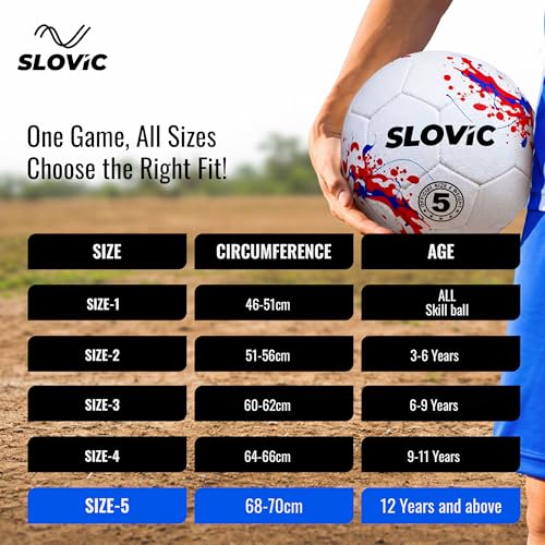 Image of SLOVIC Professional Football for Kids [Size-5] | Hard Ground Foot-Ball | Ideal for Grass Ground & Artificial Turf | Training Foot Ball | Soccer Ball | Street Football for Men & Women | Gift for Boys