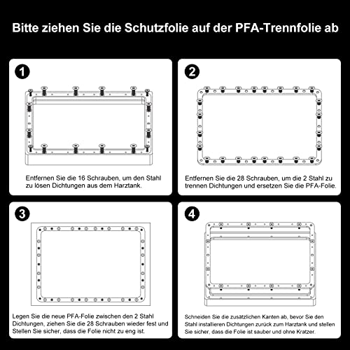 ELEGOO 5PCS PFA Release Film 3D Drucker Zubehör Ersatzteile für ELEGOO Saturn 2/Saturn 3/ Saturn 4 Ultra Resin 3D Drucker 273 x 176 mm x 0.127mm