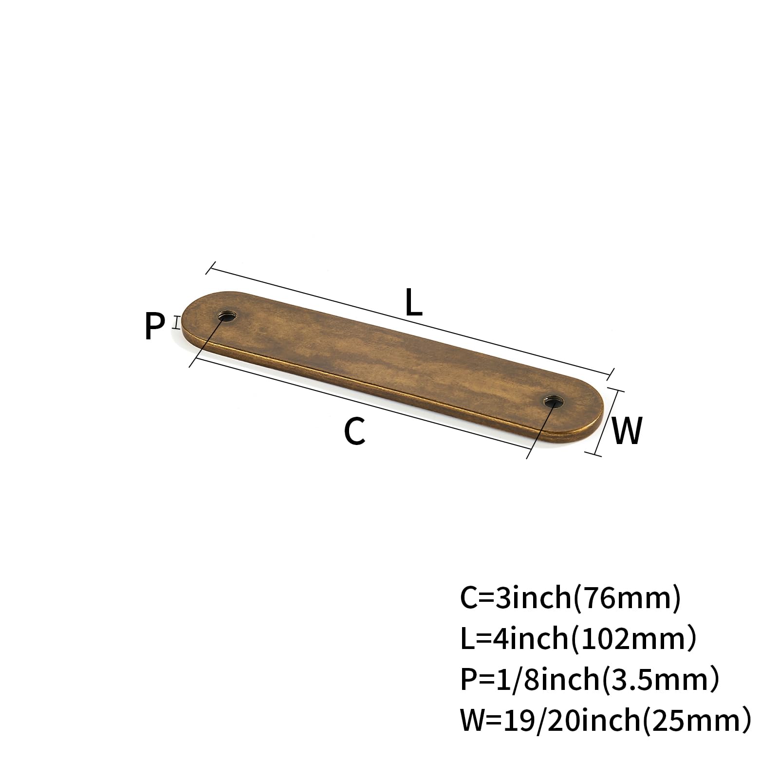KHTUMEWARE-368BP Antique English Brass Cabinet Pulls CTC 3 in (76 mm) 2-Pack in Antique English Brass — KHTUMEWARE