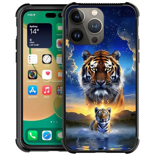 Coque iPhone 14 Pro antichoc anti-chute motif tigre CARLOCA