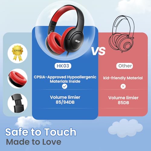 Acer HK03 Wired Kids Headphones with Dual 85/94 dB Volume Limiter — view 3