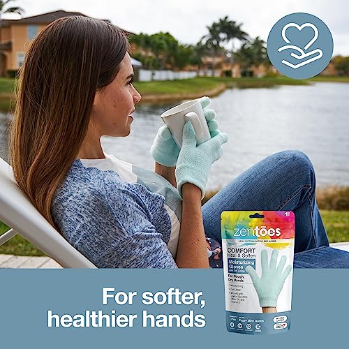 Zentoes GLOVES With Gel Lining - Dry Hands Treatment - 1 Pair Hydrating Cracked Hand Healing Gloves thumb #2
