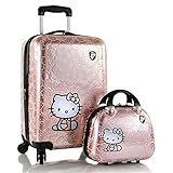 Hello Kitty Luggage and Beauty Case Set 21 Inch Hard Sided Expandable Spinner Luggage for Kids - 2 Pcs Set