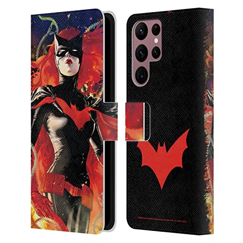 Funda de cuero tipo libro Batman para Samsung Galaxy S22 Ultra 5G con tarjetero
