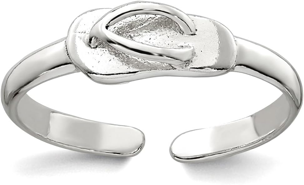 17.4mm 925 Sterling Silver Polished Flip Flop toe ring toe ring for Women