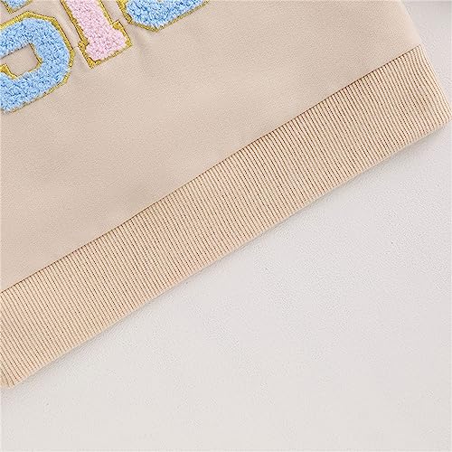 Tees for Girls Alphabet Bordado Manga Longa Moletom com Capuz para 0 a 4 Anos Forever21 Roupas para