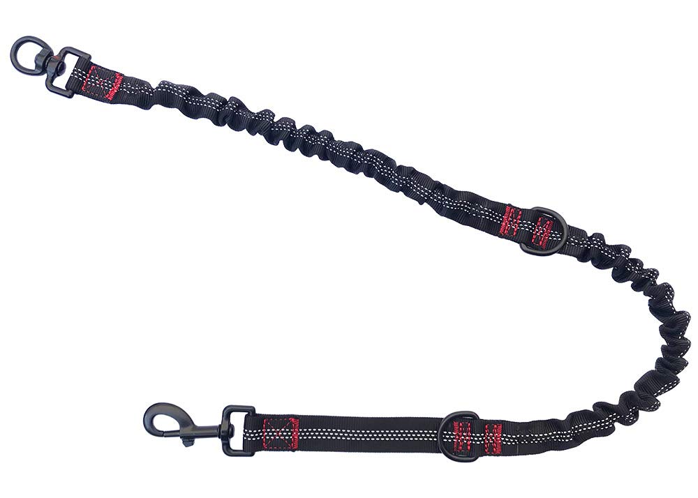 Bungee Section for Dog leashes, tie-Outs, and Aerial Dog Runs Like The Sky Track, Duel-Strength, Variable Stretch for Large and Small Dogs, 30", Swivel O-Ring, 2 D-Rings, 6" Loop for Large Handles.