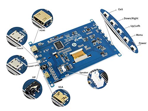 Image of Waveshare 7inch HDMI LCD (H) 1024x600 IPS Capacitive Touch Screen LCD Display HDMI Module for Raspberry Pi, Jetson Nano, BB Black, Banana Pi, Microsoft XBOX360 and Nintendo Switch