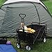 Merax Folding Camping Cart Garden Wagon, 4 Wheeled Collapsible Festival Trolley, Portable Garden Cart,Waste Wagon - 150KG Capacity