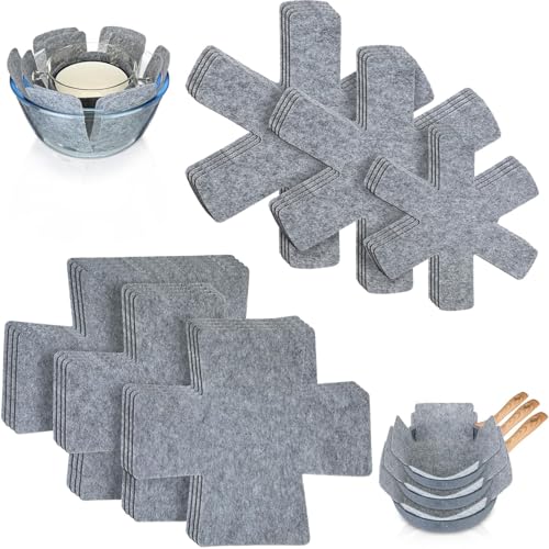Lot de 10 protège-poêles en Feutre (26 cm)，Résistant à la Chaleur et Antidérapant Protection poele et Casserole， Convient pour Protéger et Séparer...