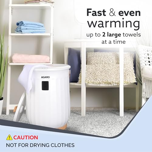 Image of AGARO Regency Towel Warmer, Warms Up to Two Oversized Dry Towels, Bathrobes, Not for Drying Clothes,Towel Warmer Bucket, 400W, Towel Warmers for Bathroom, Auto Shut Off