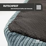 Rohrschneider Hundebett waschbar | für kleine und mittelgroße Hunde | mit Hundekissen Cord | 2 Größen (ca. 55x42 cm/ca. 70x50 cm) inkl. Gassibeutel (Türkis, Cordstoff breit)