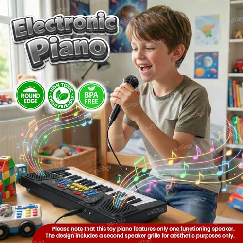 Image of Zest 4 Toyz 37 Key Piano Keyboard for Kids Piano with Mic & Song Recording Musical Instruments for Kids Multi-Function Portable Piano Musical Toys for Boys & Girls - Black