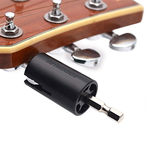 Hexagonal Drill Bit Tuning Peg Winder For Electric Acoustic Guitar Bass String Change Maintenance, Attaches to Power Screwdriver or Power Drill - Thumbnail 2
