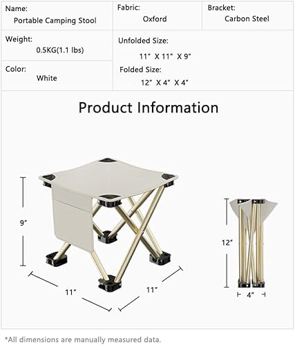 Miniatura 3 de Volicrt Taburete portátil de camping para camping, barbacoa, pesca, jardinería, senderismo, playa y viajes, puede soportar hasta 400 libras con