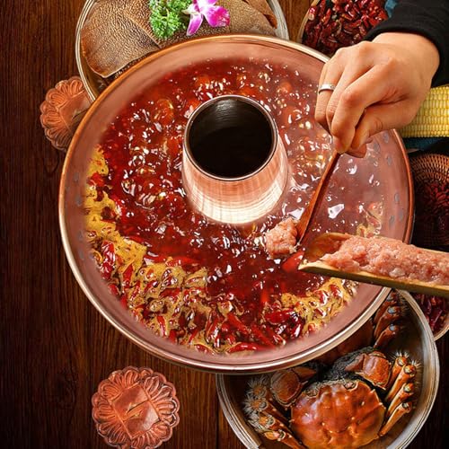 Olla caliente china de cobre estilo Beijing 38cm miniatura 2
