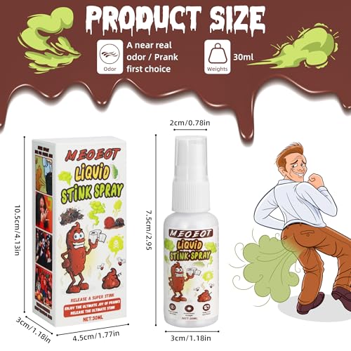 Meoeot Spray Puante, Spray Malodorant Liquide, Spray Puant Extra Fort pour Ultimate Halloween Party, Adulte Canular Fête Festival Party Stinky Spray, Puant Simulée, 1 Pièces, 30ML – vue 7