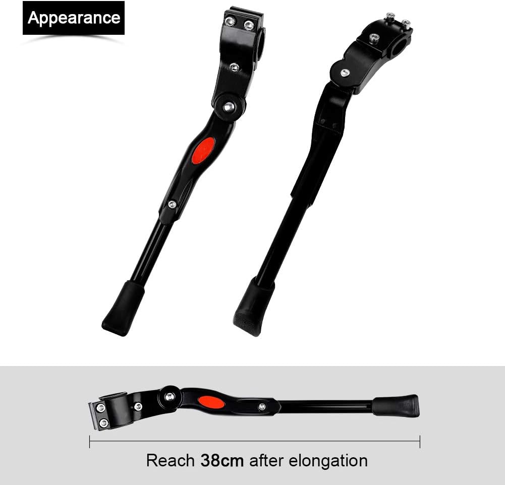 Bicycle Kickstand, Adjustable Bike Side Kickstand,Bicycle Side Stand with Anti-slip Rubber Feet,Universal Bicycle Stand Support for Bicycle Mountain Road Bike with Wheel Diameter 22-28 Inch
