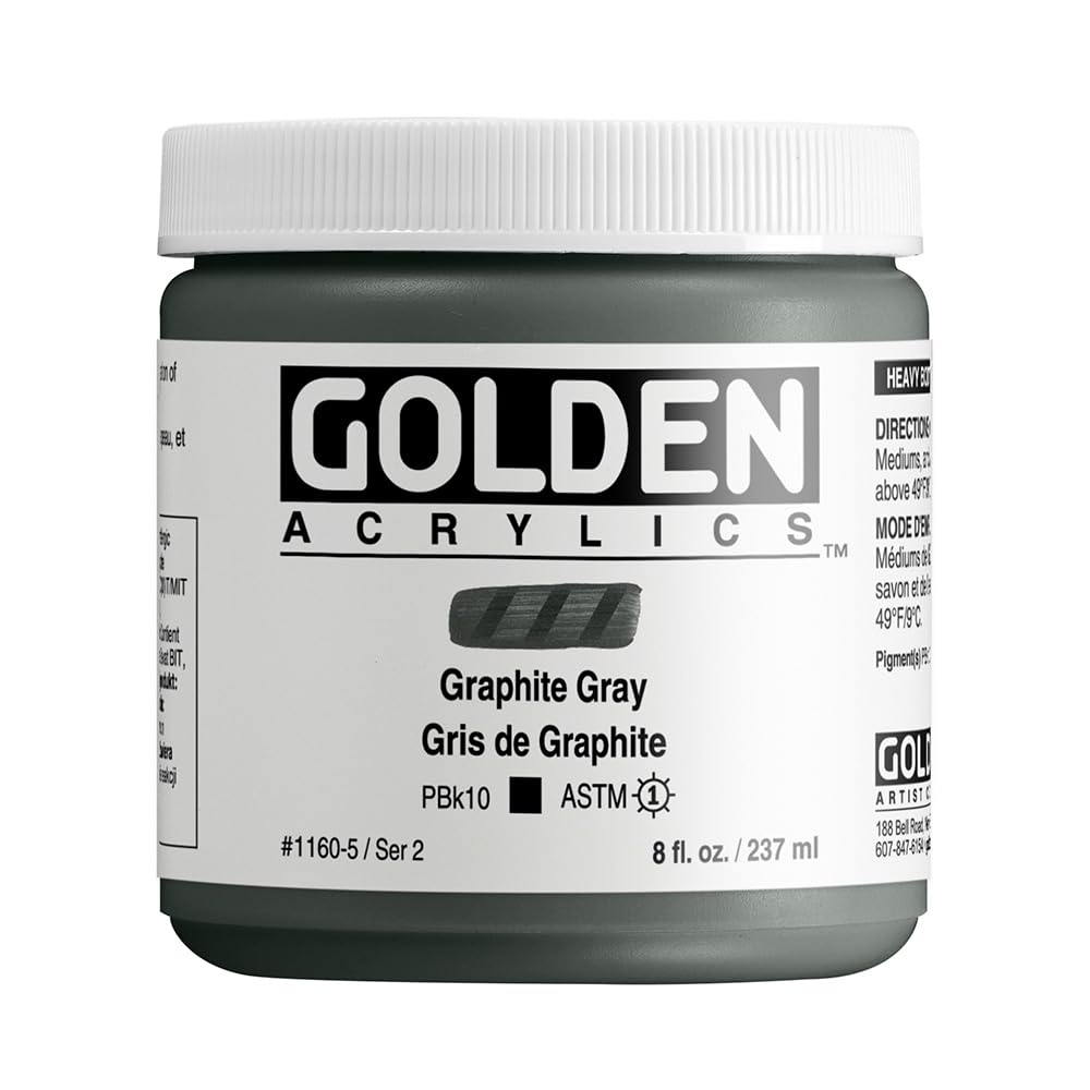 Golden : Heavy Body Acrylic Paint : 236ml : Graphite Grey — image 1
