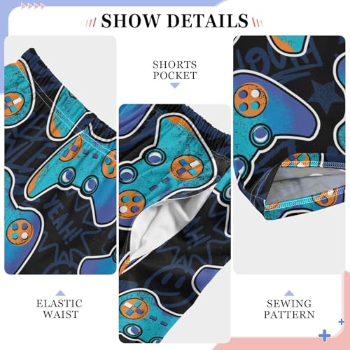 CaTaKu Boys Colorful Joystick Game Pants for Boys Girls Wide Leg Sweatpants Kids Long Bottoms with Pockets Size 6-14Y4