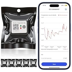 TempLabel – Wireless Temperature Monitor for Cold Chain, iPhone Compatible, High Precision (-4°F to 140°F), 14-Day Battery, IP68 Waterproof (6 Pack)