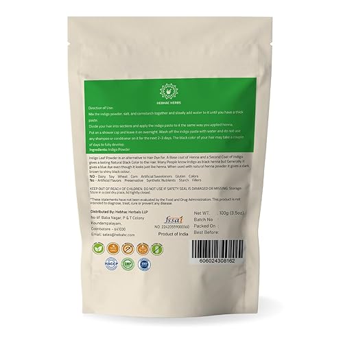 Miniatura 3 de Polvo índigo para tinte de cabellobarba  Color de cabello índigo natural para cabello negro y oscuro  Indigofera Tinctoria  Tinte en polvo natural