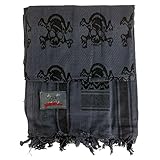 Maddog® Sports Shemagh Tactical Desert Scarf - Skull & Crossbones - Grey