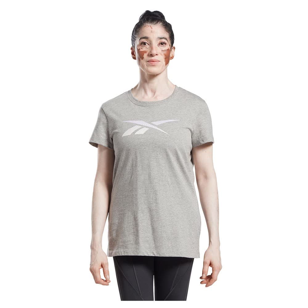 Reebok Women's Doorbuster Vector Graphic T-Shirt Medium Grey Heather XS