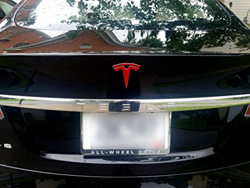 Ev Wraps Tesla Model S New Fascia Logo Decal Bundle - Gloss Red #TOP6