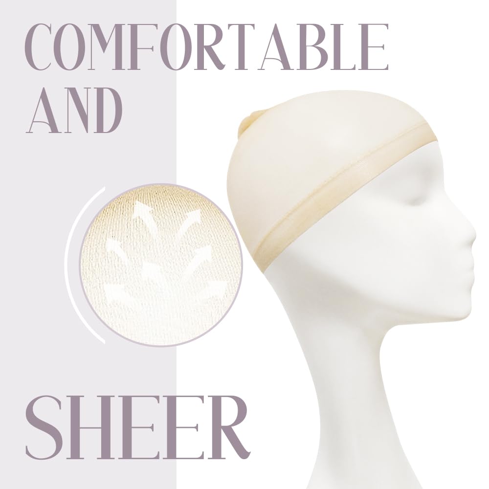 MYKURS HD Wig Cap for Women Transparent Wig Cap for Lace Front Beige 24 PCS, HD Beige, 24 Stück - Image 4