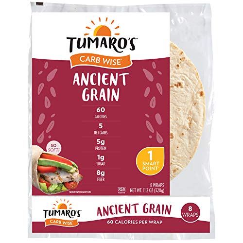 Tumaro's 8" Carb Wise Tortilla Wraps - Ancient Grain - 8 Count - Case Of 6 #TOP6