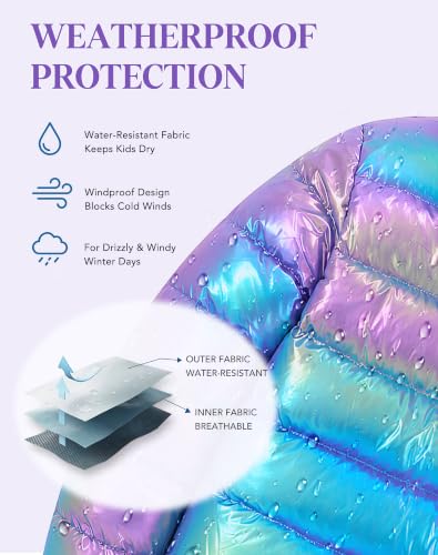 Image of Lovekider 4-12 Years Girls Hooded Puffer Jacket Warmth Padded Winter Coat