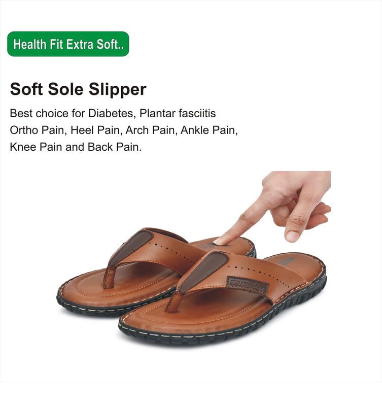 Image of HEALTH FIT Super Soft Ortho Care Bounce Back Anti-Skid Water Resistant Slippers /Doctor Chappal & Footwear-Men 118