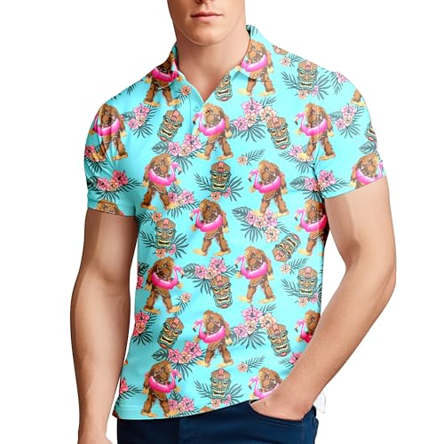 Mens 80s Golf Shirt Dry Fit Performance Short Sleeve Print Shirts Funny 90s Golf Shirts for Men4