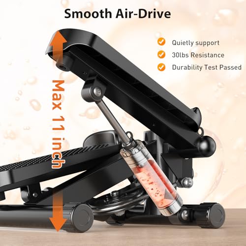 OLIXIS Steppers for Exercise at Home Workout Equipment, Mini Stepper Exercise Machine 300lbs, Twist Step with Resistance Bands, Cardio Weight Loss Equipment Home Fitness,Black