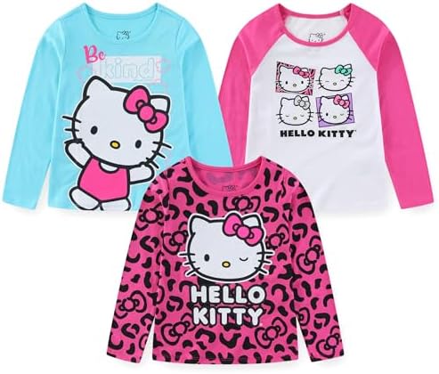 Chemise Hello Kitty Jeune Fille XS, Manches Longues, Noël, Rose, Coton, Neuve