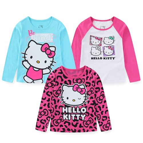 Hello Kitty Sanrio Girls 3 Pack Long Sleeve Shirt for Infant, Toddler, Little and Big Girls - Main Image