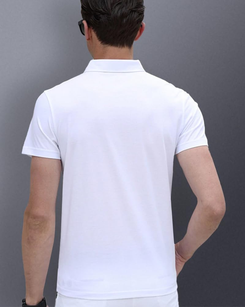Noble Monk Polo en coton mélangé pour homme, coupe régulière, demi-manches, col polo, t-shirt décontracté