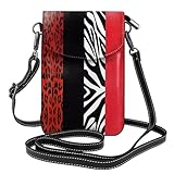Imprimé léopard rouge et zèbre tendance : ce petit sac à main pour téléphone portable dispose d'un motif imprimé léopard rouge et zèbre vif et accrocheur, ce qui en fait un portefeuille tendance parfait pour les femmes qui aiment le style et la fonctionnalité dans la vie quotidienne et en extérieur.