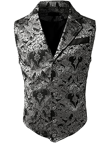 Image of VATPAVE Mens Victorian Suit Vest Steampunk Gothic Waistcoat