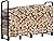 Artibear 8ft Outdoor Firewood Rack, Upgraded Heavy Duty Logs Stand Stacker Holder for Fireplace - Metal Lumber Storage Carrier Organizer, Bright Black