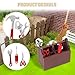 Wichtel Zubehör Gartengeräte Set, 12 Stück Miniatur Gartenmöbel, Mini Holz Werkzeugkiste mit Werkzeug, Puppenhaus Zubehör Garten Deko Set mit Gießkanne, Besenm, Laterne, Eimer